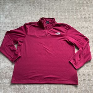 The North Face Pullover Shirt Mens XXL 1/4" Zip Maroon Lightweight Casual Hike